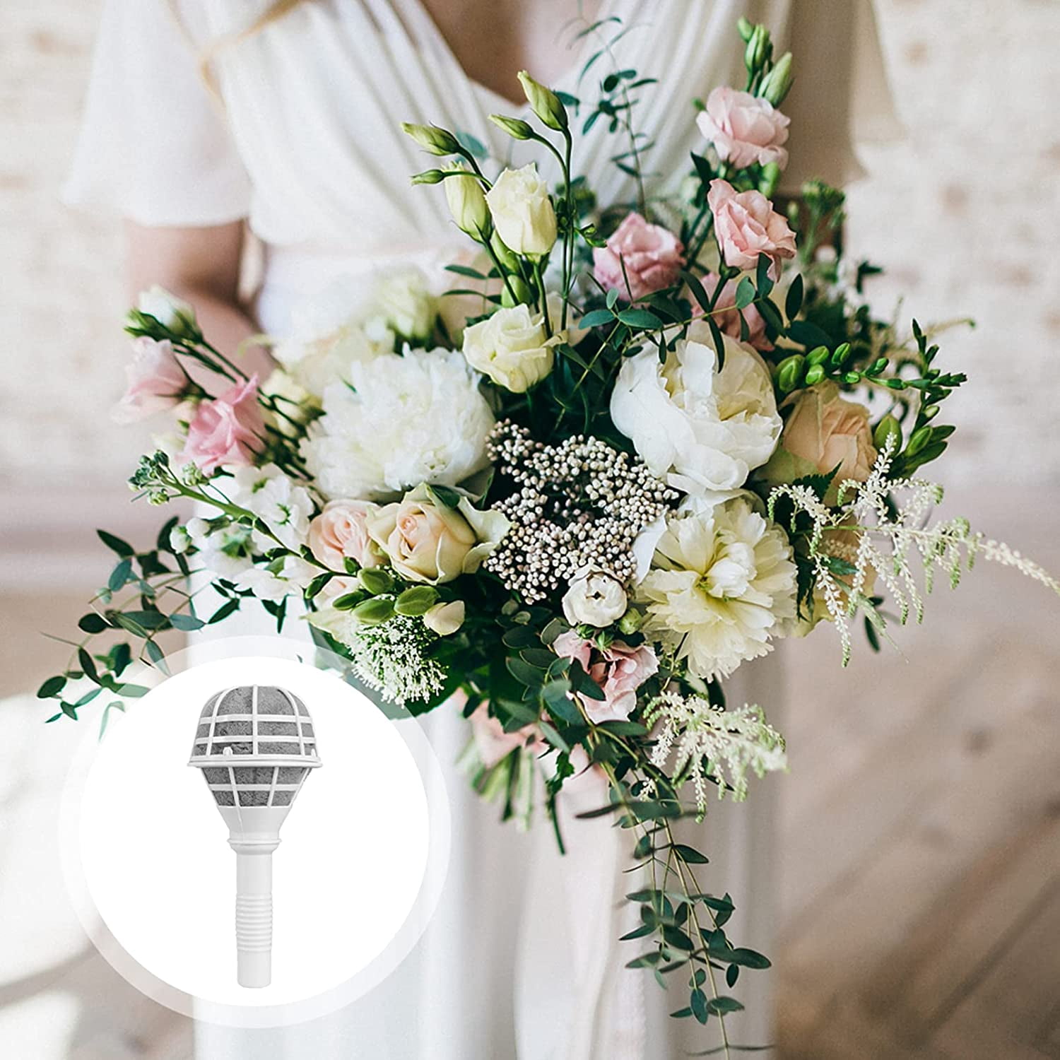 ABPETE 6PCS Bouquet Holders Bride Bouquet Foam Handle Wedding Bridal Dry Flower Holder DIY Bouquet Making Supplies Adjustable Hand Tied Bouquet Holders for Wedding