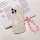 thumbnail image 2 of Funda compatible con iPhone 12 Pro, bonita funda transparente con diseño de conejo floral y corazón, con correa de muñeca para mujer, funda protectora completa de TPU suave para iPhone 12 Pro -, 2 of 8