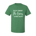 thumbnail image 2 of Wild Bobby Plot Twist He Lives Luke 24:23 Inspirational/Christian Men Graphic Tee, Kelly, Large, 2 of 5