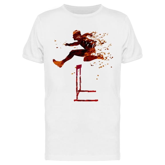 Red Silhouette Of A Hurdler T-Shirt Men -Image by Shutterstock, Male Large