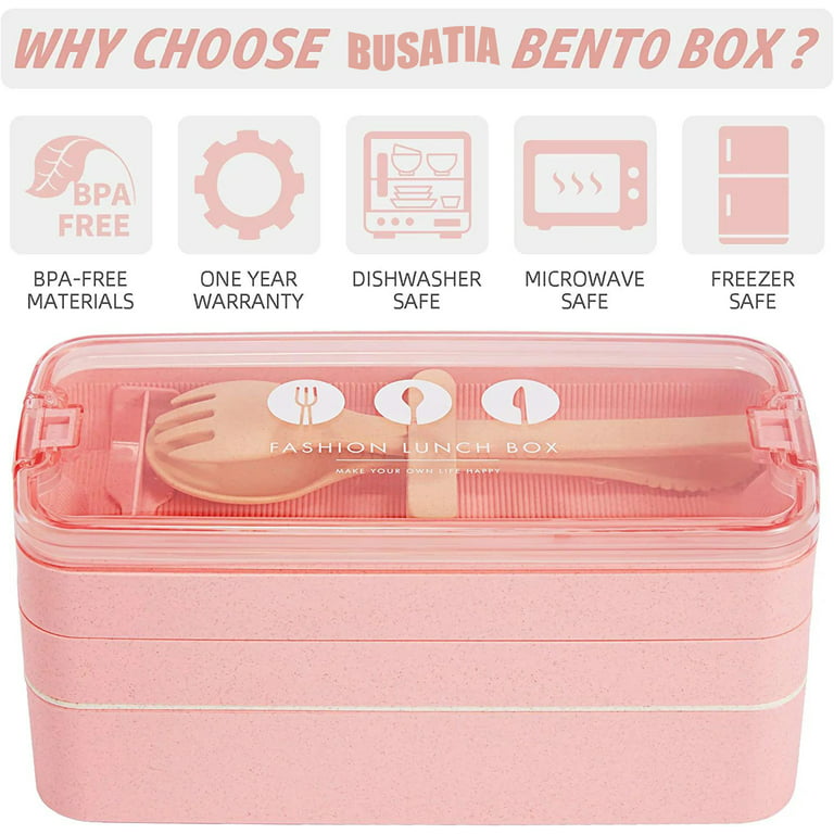 KHOXU Bento Lunch Box, Stackable 3 Layers Bento Box Adult Lunch Box, 94OZ  Large Capacity Lunch Containers, Lunch Box Kids with Accessories Kit ,  Leak-Proof, Food-Safe Materials, Pink - Yahoo Shopping