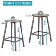thumbnail image 5 of Homylin Pack de 2 Taburetes de Bar, Retro Industrial Redondo 40*40cm，Base Acero para Cocina Bares Cafeterías Apartamentos Pequeños, Vintage, 5 of 5