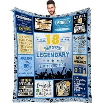 18th Birthday Gifts for Boy, 18 Year Old Boy Birthday Gifts, Gifts for 18 Year Old Boy, Gifts for 18 Year Old Male, Gifts for Turning 18, 18th Birthday Gifts for Son Blanket 60x50 Inch