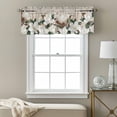 thumbnail image 3 of White Blanc Valance Curtain for Windows Watercolor Flower Floral Plants Barn Gate Farmhouse Rod Pocket Curtain Valances Short Window Treatments for Kitchen Bathroom Laundry Basement 60 x 18 Inch, 3 of 9