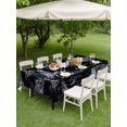 thumbnail image 4 of Outdoor Tablecloth with Umbrella Hole for Patio/Picnic/Party/Camping, Nautical Ship Waterproof Table Cloth Rectangle Table Cover Washable, Vintage Black Coastal Lighthouse Mountain (60"x 102"), 4 of 8