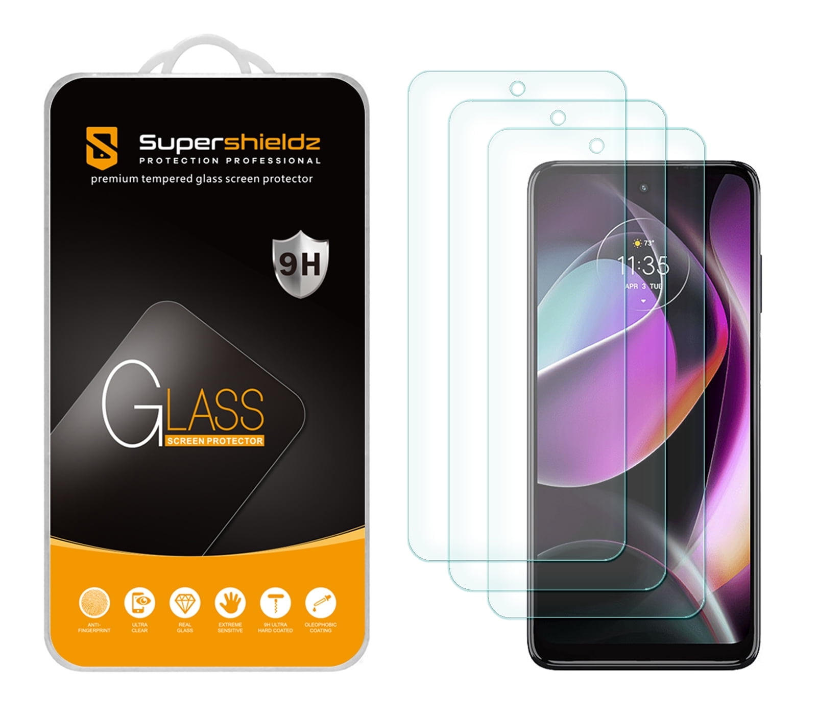 3 Pack Anti Scratch Tempered Glass, Bubble Free for Motorola Moto