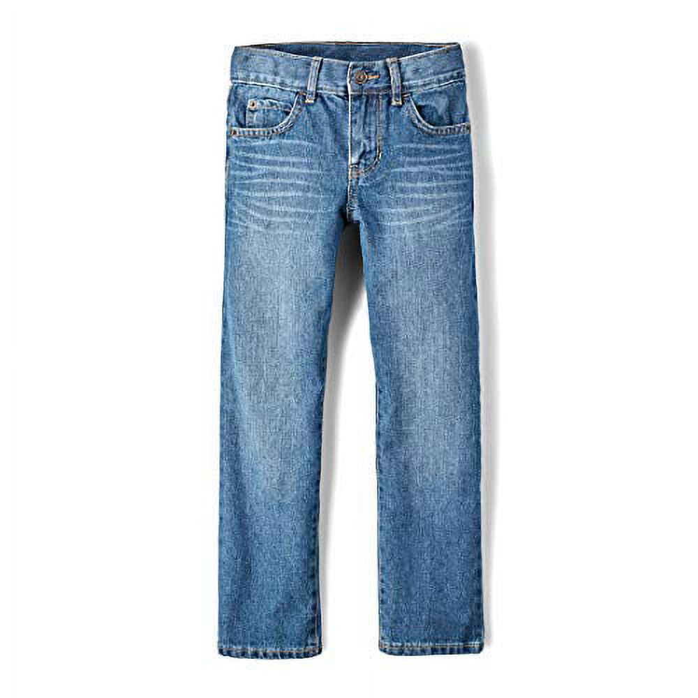 The Children's Place Big Boys' Straight Leg Jeans, Carbon,4 - image 2 of 2