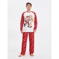 thumbnail image 3 of Family Matching Christmas Pajamas Santa Claus Long Sleeve Tops and Reindeer Pants Loungewear Set, 3 of 9