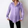 thumbnail image 4 of ZZwxWA Elegant Lapel Satin Blouse for Women Dressy Casual Long Sleeve Button Down Silk Business Office Shirts, 4 of 4