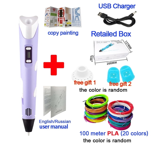 Bolígrafo 3D Original para niños, lápiz de impresión de dibujo 3D con pantalla LCD con filamento PLA, juguetes para niños, regalo de cumpleaños de Navidad Tan Jianjun unisex