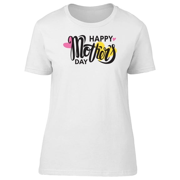 Pink-Yellow Hearts And Quote T-Shirt Women -Image by Shutterstock, Female Medium