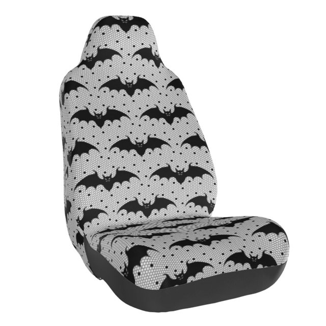 Wukai Bat Full Set Car Seat Covers with Soft Padding Universal Auto Front Seats Protector and Cushion Mat