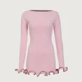 thumbnail image 1 of New Knitted Mini Dress Fungus Contrast Color Slim Sweater Dress Elegant Female Party, 1 of 6