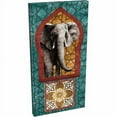thumbnail image 2 of Moroccan Keyhole Elephant Archway Tribal Pattern Abstract Tile Emblem Painting Blue & Red Canvas Art by Pied Piper Creative, 2 of 3