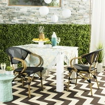 Safavieh Burke Outdoor Patio Stacking Arm Chair, Set of 2 - Black