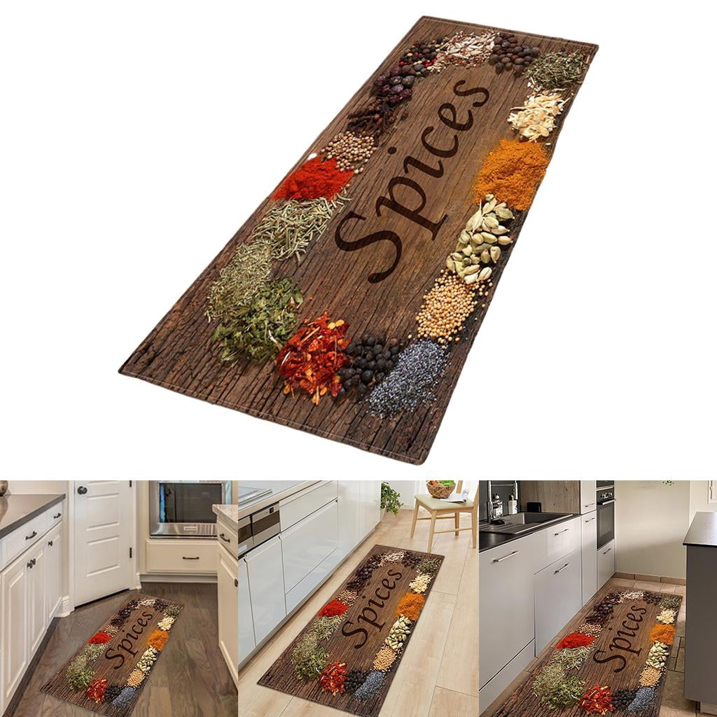 Tapis De Cuisine Antidérapant 60x180 Cm - Motif Bois, épaisseur 8 Mm, Absorbant Et Lavable En Machine - 8