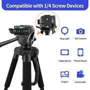 63 Tripod Stand, Camera Tripod with Travel Bag, Extendable Cell Phone Tripod Stand with Wireless Remote and Phone Holder, Compatible with Cameras, Phone & Tablet, Sport Camera
