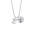 thumbnail image 2 of Delight Jewelry Silvertone Small Gelato Script Initial - E - Silvertone Script Initial Disc - T - Charm Necklace, 20"+3", 2 of 4