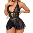 thumbnail image 1 of Gibobby ropa interior Ropa interior Sexy de talla grande para mujer, mono de encaje Sexy, mono de pasión, ropa interior, lencería(Negro, L), 1 of 5