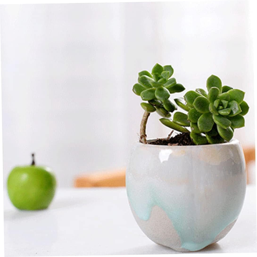 Mini Ceramic Flower Pots with Drainage Holes, Tiny Porcelain Planters for Home and Office Decor, Ideal for Succulent, Cactus, Herb, 6 PCS Set