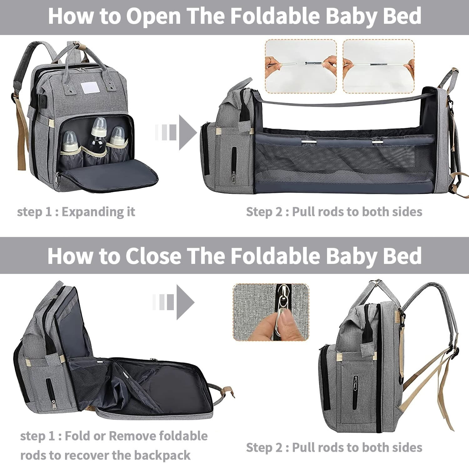 Portable Leather Diaper Nappy Bag Backpack With Folding Changing Station  And Stroller Straps For Travel Ideal For Moms On The Go! From  Retro_sneakers99, $62.57