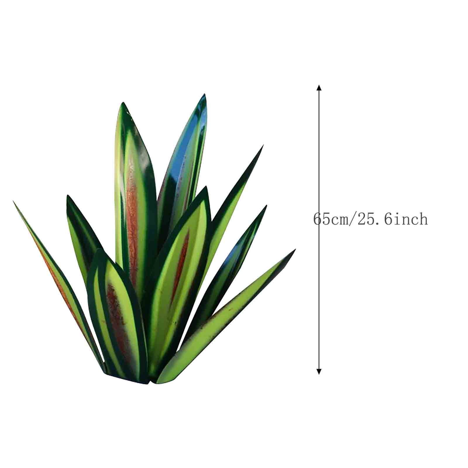 Kojanyu 25“ Metal Art Tequila Rustic Sculpture Garden Yard Sculpture Home Decor 9 Leaves