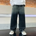 thumbnail image 7 of CUZIBR Pants Boys Thick Lined Warm Denim Pants Straight Wide Leg Trousers Youth Loose Fit Comfortable Fashion Classic Jeans Casual Athletic Clothes,Blue,11-13 Years, 7 of 7