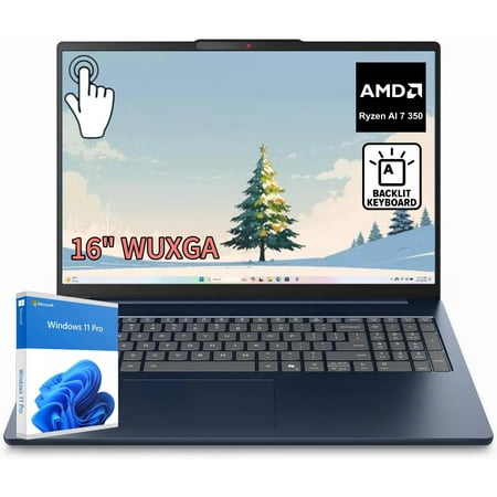 Lenovo IdeaPad Slim 5 Laptop,16" FHD+ Touch, Ryzen AI 7 350 (8-Core) Processor ,32GB DDR5 1TB SSD, Backlit Keyboard, Wi-Fi 7, Windows 11 Pro,Cosmic Blue