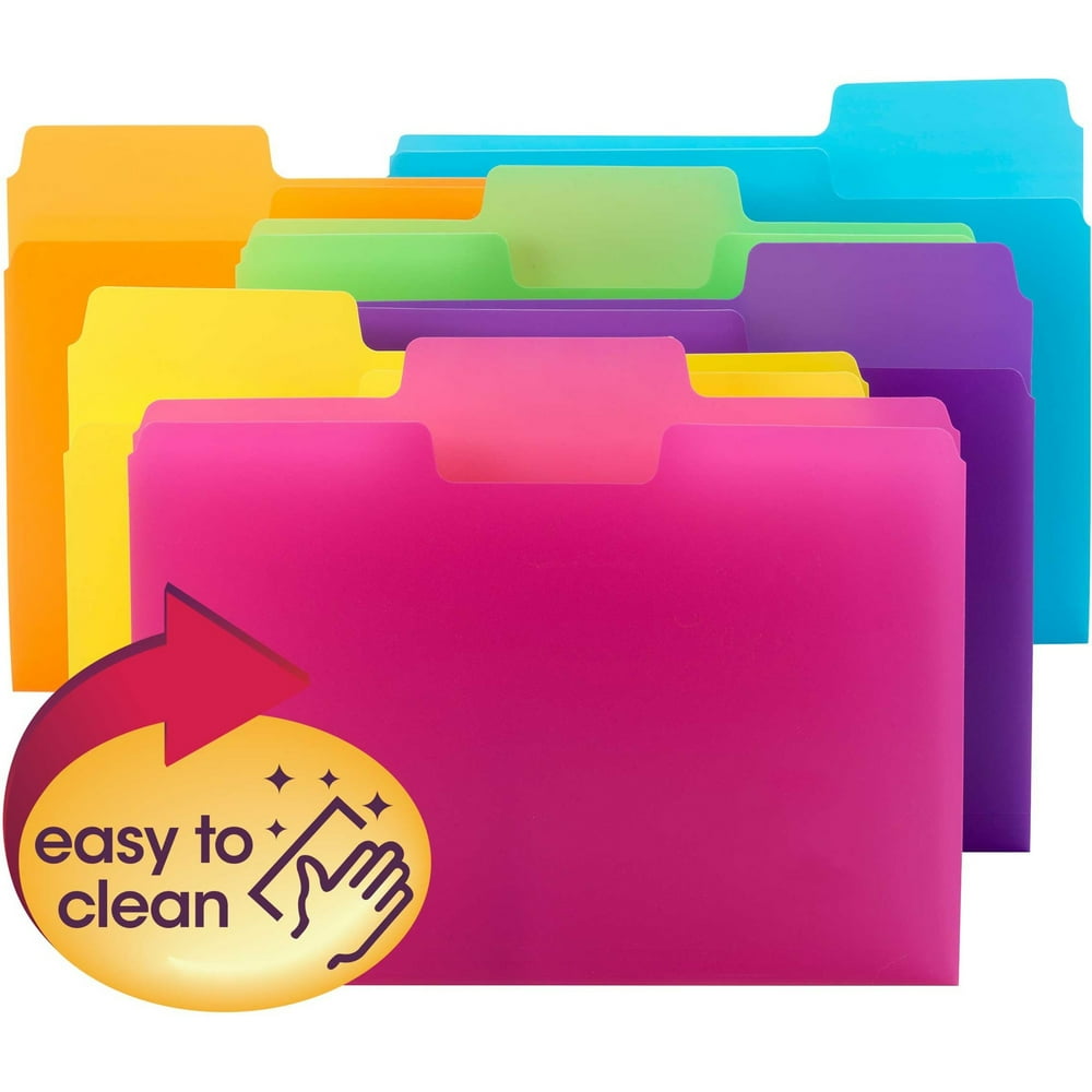Smead SuperTab Poly File Folders, Multicolor 18 Per Pack (Quantity)
