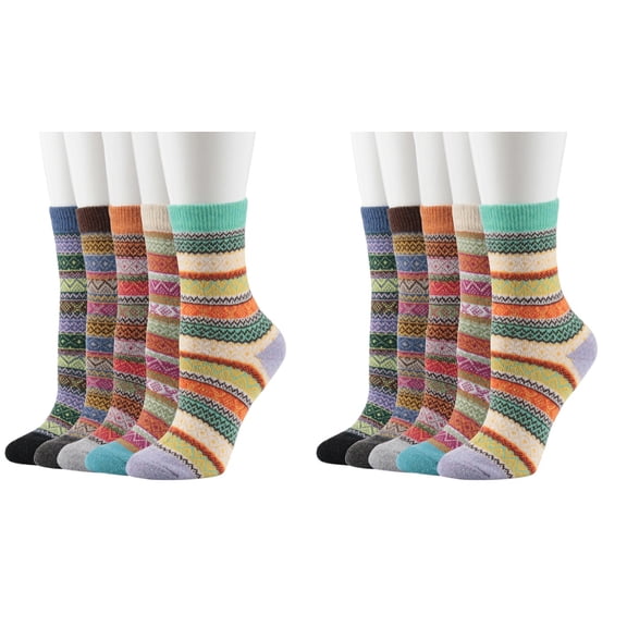 10 Pairs of Winter Wool Socks Female Cool Style Design Socks