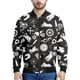 thumbnail image 4 of Chaqueta de motocicleta negra para hombre, chaqueta con cremallera estampada en 3D, chaquetas casuales deportivas de calle, camisetas para mujer, sudadera bomber para primavera y otoño, 4 of 5