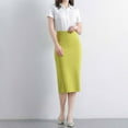 thumbnail image 4 of Women's High-Waisted Pencil Midi Skirt Summer Solid Color Stretch Fitted Skirt for Women, Size S-3XL, 4 of 4