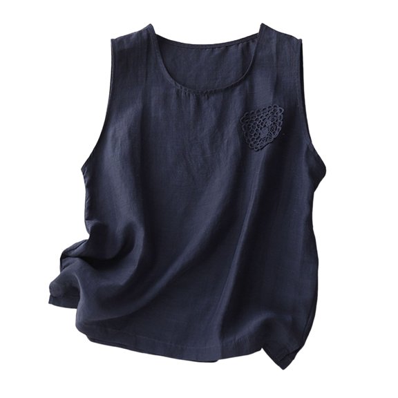 Women Tank Tops Wide Strap Padded Loose Ribbed Tank Tops for Women Built In Bra Summer Tops Clothes Outfits Blue M