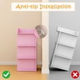 thumbnail image 5 of Linor Baby Changing Table Dresser with Large Cabinet, 4 Open Shelves, Anti-tip, and Storage Shelves, Sturdy, Easy-clean, Pink, 5 of 8