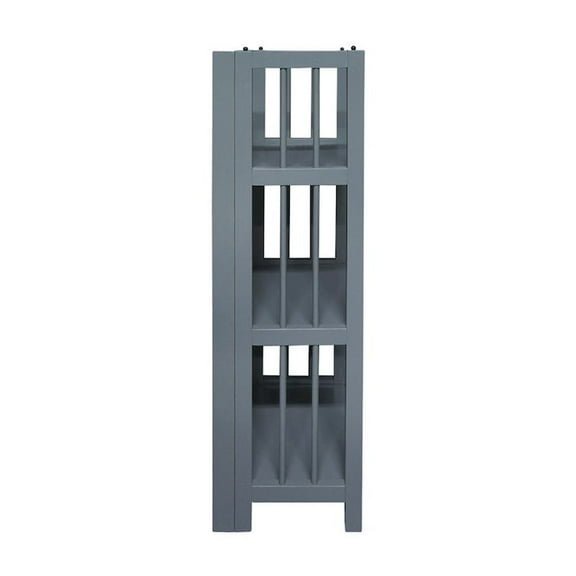 Casual Home 3-Shelf Folding Bookcase 14" Wide, Slate Gray