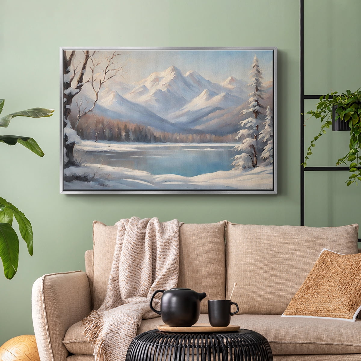 Vintage Landscape-CCV By Wexford Home Framed in Silver Wood Gallery Wrapped Canvas 17 in. x 25 in.