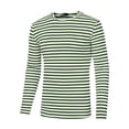 thumbnail image 5 of Lars Amadeus Men's Striped T-Shirt Long Sleeves Crew Neck Stripe Basic Tops, 5 of 6