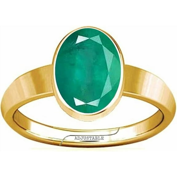 5.50 Carat Emerald Panna Gemstone Panchdhatu Adjustable Plain Design Ring for Men & Women