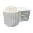 thumbnail image 1 of Organizador de maquillaje, caja de almacenamiento de escritorio, cajón giratorio, almacenamiento de papelería Blanco, 1 of 9