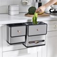 thumbnail image 1 of onlyliua Liquidación de Rebajas de Hoy Cubo de Basura de Acero Inoxidable Horripilante Rectangular para Colgar En La Pared de La Cocina, Creativo, para El Hogar, para Restos de Cocina, Cubo de Basura, 1 of 2