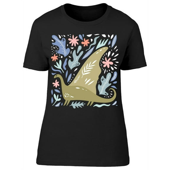 Dinosaur Floral Ornament Tee Women's -Image by Shutterstock