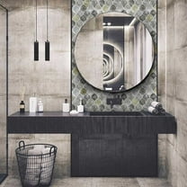 The Tile Life Seashell Gray Glossy Glass Fish Scale Mosaic Wall Tile, 12 x 12 in, 1-Piece