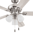 thumbnail image 6 of Prominence Home Miller Park 44" Brushed Nickel Ceiling Fan with 5 Blades, 3 Arm Frosted Glass Light Kit, Pull Chains & Reverse Airflow, 6 of 8