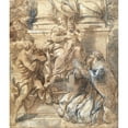 thumbnail image 3 of Pietro da Cortona 12x14 Black Modern Framed Museum Art Print Titled - Madonna and Child, Saint John the Baptist and Pope Stephen (1626), 3 of 5