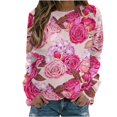 thumbnail image 1 of Moda mujer suelta cuello redondo casual manga larga impresa señoras sudadera tops Pompotops  FGAJ1769, 1 of 4