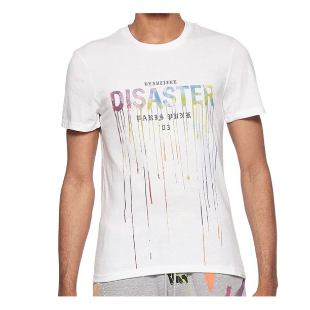 Camiseta Elevenparis Disaster Graphic para hombre blanca S