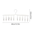 thumbnail image 3 of Sock Drying Rack with 16 Clips, Rotating Windproof Hanger for Socks, Underwear and Small Laundry, Space Saving Hanging Clothes Rack for Indoor Balcony, 3 of 6