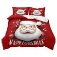 thumbnail image 1 of DJN Clearance Sale Four-Piece Set Christmas Bedding Set Santa And Pattern Duvet Cover With Pillowcase Set Size Christmas Print Duvet Cover Set cloth R D, 1 of 9