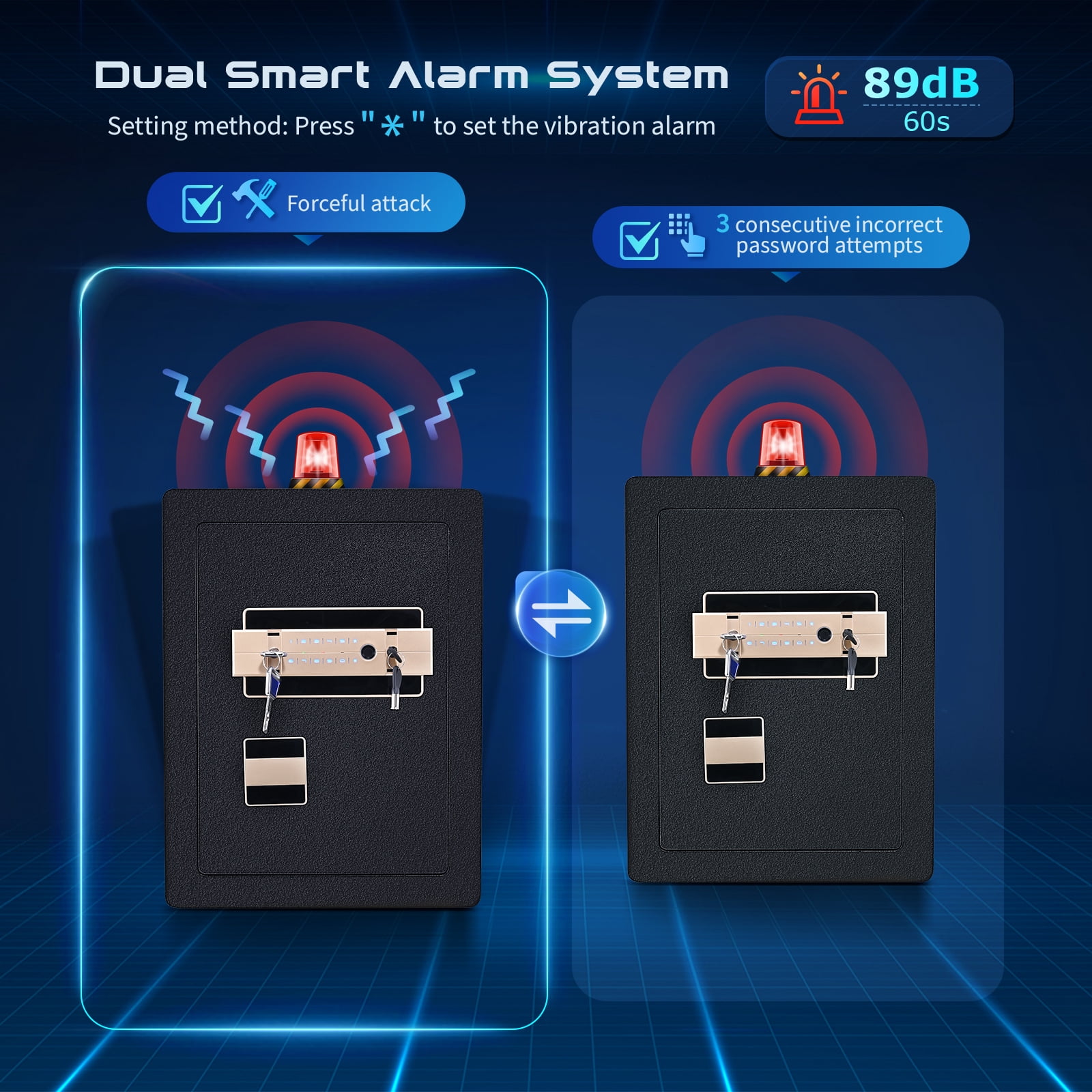 SRWTRCHRY  3.1 CU.ft Electronic Biometric Safe Box with Fingerprint Lock, Home Safe Cabinet Security Box Digital Keypad Safe with Fireproof Bag