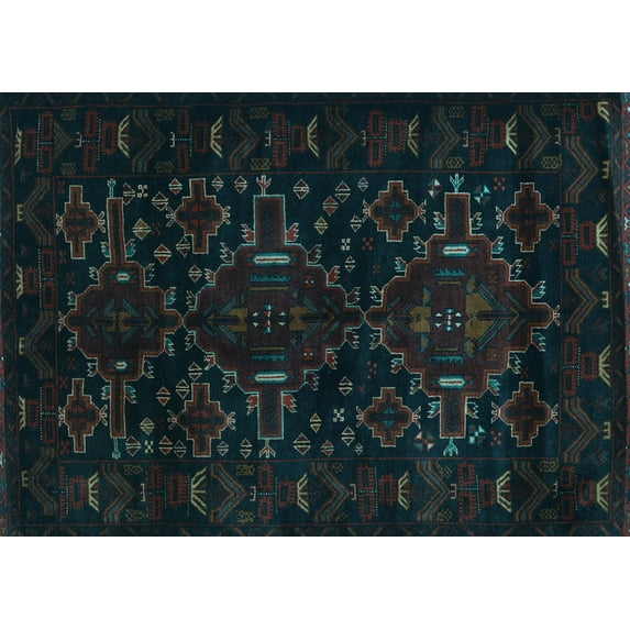 Ahgly Company Indoor Rectangle Persian Light Blue Traditional Area Rugs, 6' x 9'